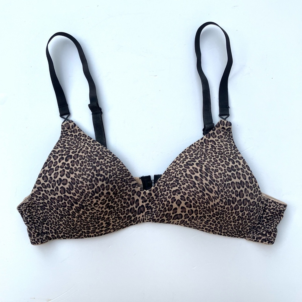 Leopard Print Bra, Y2K Bra, Warner’s Bra 34A Vintage Bra